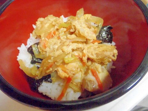 ［お手伝いレシピ］ネギがうまい親子丼